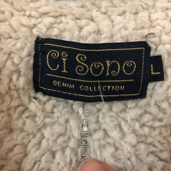 Denim indigo blue Ci Sono Brand Women’s Shirt stonewashed warm lining on button - Picture 7 of 12